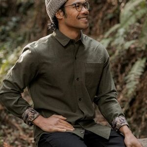 Pladra Men's Elli Flannel Shirt Turkey Cuff Durable Soft Outdoor Button-Up Small